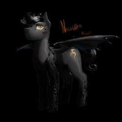Size: 2000x2000 | Tagged: safe, artist:nsilverdraws, oc, oc only, oc:neronir blackmore, kirin, black background, detailed, high res, male, orange eyes, scales, simple background, solo, stallion, wings