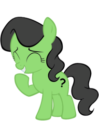 Size: 838x1024 | Tagged: safe, oc, oc only, oc:filly anon, earth pony, pony, eyes closed, female, filly, giggling, recolor, simple background, solo, transparent background