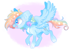 Size: 1440x1002 | Tagged: safe, artist:pinkablue, rainbow dash, pegasus, pony, g4, ear fluff, female, mare, raised hoof, simple background, solo, spread wings, transparent background, wings