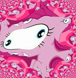 Size: 1190x1220 | Tagged: safe, pinkie pie, g4, cyriak, fractal, i am the lizard queen, not salmon, pinkamena diane pie, wat