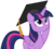 Size: 3135x2844 | Tagged: safe, artist:andoanimalia, twilight sparkle, alicorn, pony, g4, marks for effort, female, folded wings, graduation cap, hat, high res, mare, purple smart, simple background, solo, transparent background, twilight sparkle (alicorn), vector, wings