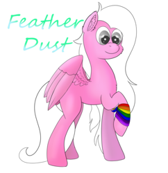 Size: 3081x3189 | Tagged: safe, artist:flamelight-dash, oc, oc only, oc:feather dust, pony, female, high res, name tag, pride, pride month, simple background, solo, transparent background