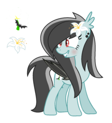 Size: 1000x1100 | Tagged: safe, artist:darbypop1, oc, oc only, oc:lily bats, bat pony, pony, base used, female, flower, flower in hair, mare, simple background, solo, transparent background