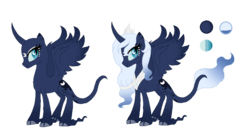 Size: 1042x561 | Tagged: safe, artist:selenaede, artist:sparkledashyt, princess luna, pony, g4, alternate design, base used, cloven hooves, coat markings, colored eartips, colored hooves, colored wings, crown, curved horn, eyeshadow, facial markings, female, gradient legs, gradient mane, gradient tail, gradient wings, headcanon, horn, jewelry, leonine tail, long fetlocks, makeup, peytral, regalia, simple background, slit pupils, solo, sparkly wings, spread wings, standing, star (coat marking), tail, tiara, transparent background, white-haired luna, wings