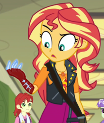 Size: 840x1000 | Tagged: safe, edit, edited screencap, screencap, nolan north, starlight, sunset shimmer, equestria girls, equestria girls specials, g4, my little pony equestria girls: better together, my little pony equestria girls: forgotten friendship, background human, cropped, devil bringer, devil may cry, devil may cry 4, discovery family logo, meme, nero (devil may cry), sunset holding things