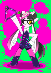 Size: 1400x2000 | Tagged: safe, artist:rdash2116108, pony, callie, crossover, female, mare, ponified, solo, splat bomb, splatoon, squid sisters