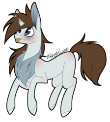 Size: 1377x1535 | Tagged: safe, artist:eclispeluna, oc, oc only, pony, unicorn, broken horn, chest fluff, horn, male, simple background, solo, stallion, tongue out, transparent background