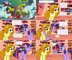 Size: 2564x2168 | Tagged: safe, artist:hakunohamikage, adagio dazzle, twilight sparkle, alicorn, earth pony, pony, ask-princesssparkle, g4, ask, comic, comic sans, earth pony adagio dazzle, equestria girls ponified, golden oaks library, high res, hug, magic, ponified, present, tumblr, twilight sparkle (alicorn), winghug, wings