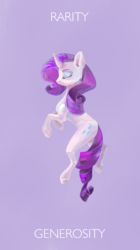 Size: 1400x2500 | Tagged: safe, artist:ottcat23, rarity, pony, unicorn, g4, cutie mark, eyes closed, female, floating, mare, simple background, smiling, solo, text