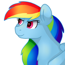 Size: 512x512 | Tagged: safe, artist:ottcat23, rainbow dash, pony, g4, female, mare, simple background, smiling, solo, white background