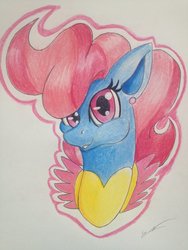 Size: 1024x1365 | Tagged: safe, artist:luxiwind, cup cake, earth pony, pony, g4, bust, female, portrait, solo, traditional art