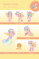 Size: 2500x3744 | Tagged: safe, artist:centchi, oc, oc:mr lion, oc:origami, oc:paper stars, bat pony, big cat, lion, amputee, bandage, bat pony oc, bedroom eyes, butt, cute, cute little fangs, fangs, female, flight trail, frown, grumpy, high res, looking at you, male, mare, missing limb, plot, plushie, reference sheet, rule 63, smiling, stallion, text, wet mane