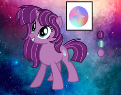 Size: 1216x952 | Tagged: safe, artist:rainbows-skies, oc, oc only, oc:stella nyx, pony, unicorn, female, magical lesbian spawn, mare, offspring, parent:tempest shadow, parent:twilight sparkle, parents:tempestlight, reference sheet, solo