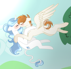Size: 1024x1000 | Tagged: safe, artist:starglaxy, oc, oc only, oc:crystal fairest, oc:light feather, dracony, hybrid, pegasus, pony, unicorn, female, interspecies offspring, kissing, male, mare, oc x oc, offspring, offspring shipping, parent:flash sentry, parent:rarity, parent:spike, parent:twilight sparkle, parents:flashlight, parents:sparity, shipping, stallion, straight