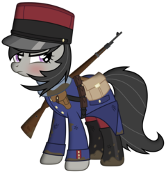Size: 2869x3000 | Tagged: safe, artist:brony-works, octavia melody, earth pony, pony, g4, boots, clothes, female, french, gun, high res, history, military, military uniform, mud, rifle, shoes, simple background, solo, transparent background, uniform, vector, weapon, world war i