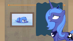 Size: 1024x576 | Tagged: safe, artist:stasysolitude, princess luna, alicorn, pony, g4, animated, cute, facehoof, female, filly, mare, pretty, s1 luna, show accurate, woona, younger, youtube link