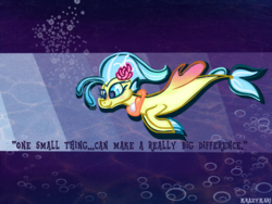 Size: 1280x960 | Tagged: safe, artist:krazykari, princess skystar, seapony (g4), g4, my little pony: the movie, abstract background, blue eyes, blue mane, blue tail, blushing, bubble, cute, dorsal fin, female, fin, fin wings, fins, fish tail, flower, flower in hair, flowing mane, flowing tail, freckles, jewelry, necklace, ocean, one small thing, pearl necklace, signature, smiling, solo, swimming, tail, underwater, water, wings