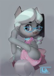 Size: 858x1199 | Tagged: safe, artist:wob, silver spoon, earth pony, pony, g4, diaper, female, filly, solo, uncanny valley