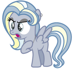 Size: 817x773 | Tagged: safe, artist:fantafizzy, oc, oc only, unnamed oc, pegasus, pony, adoptable, base used, blank flank, ear piercing, earring, female, filly, jewelry, offspring, parent:derpy hooves, parent:doctor whooves, parents:doctorderpy, piercing, simple background, solo, starry eyes, transparent background, wingding eyes