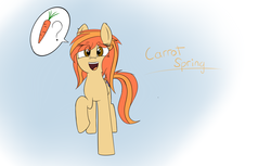 Size: 4510x2760 | Tagged: safe, artist:plot, oc, oc only, oc:carrot spring, earth pony, pony, pictogram, raised hoof, solo