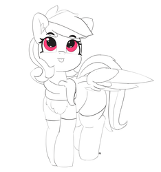 Size: 3347x3583 | Tagged: safe, artist:pabbley, rainbow dash, pegasus, pony, g4, :p, chest fluff, clothes, cute, dashabetes, female, high res, mare, partial color, silly, socks, tongue out