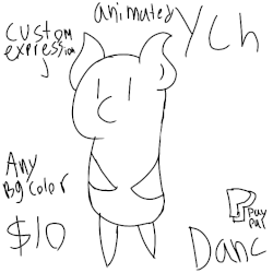 Size: 720x720 | Tagged: safe, artist:gamer-shy, advertisement, animated, animated ych, chibi, commission, cute, dancing, paypal, simple background, solo, your character here