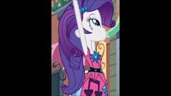 Size: 854x480 | Tagged: safe, edit, edited screencap, screencap, rarity, equestria girls, g4, life is a runway, animated, arms in the air, atlantic starr, clothes, cropped, dancing, dancity, dress, female, looking up, music, rarara, solo, sound, spinning, webm, you spin me right round