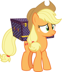 Size: 6400x7411 | Tagged: safe, artist:parclytaxel, applejack, earth pony, pony, g4, made in manehattan, .svg available, absurd resolution, box, female, mare, scared, simple background, solo, transparent background, vector