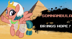 Size: 1024x563 | Tagged: safe, edit, editor:mega-poneo, somnambula, pony, g4, female, newcomer, pyramid, solo, super smash bros.