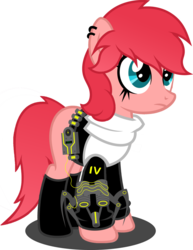 Size: 1280x1654 | Tagged: safe, artist:buckeyescozycafe, oc, oc only, oc:kelynn, cyborg, earth pony, pony, female, mare, simple background, solo, transparent background