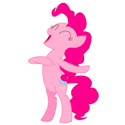 Size: 10000x10000 | Tagged: safe, artist:optimusv42, pinkie pie, gorilla, pony, g4, ^^, absurd resolution, base used, belly, bipedal, cave pony, caveman, cavemare, chest pounding, eyes closed, female, simple background, solo, tarzan, transparent background, vector
