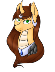 Size: 1600x2071 | Tagged: safe, artist:firepetalfox, oc, oc:cellistalunarda, kirin, bust, jewelry, simple background, transparent background