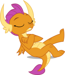 Size: 4291x5000 | Tagged: safe, artist:dashiesparkle, smolder, dragon, g4, molt down, absurd resolution, claws, dragon wings, dragoness, eyes closed, fangs, female, lying down, on back, simple background, solo, transparent background, vector, wings