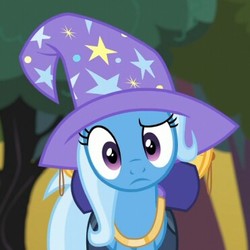 Size: 371x371 | Tagged: safe, screencap, trixie, pony, unicorn, g4, to where and back again, clothes, female, hat, mare, solo, trixie's hat