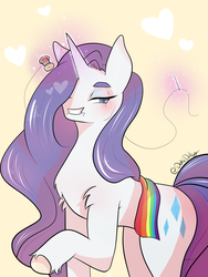 Size: 2448x3264 | Tagged: safe, artist:doki-doodles, rarity, pony, unicorn, g4, female, gay pride flag, high res, mare, needle, pride, pride month, solo, thread