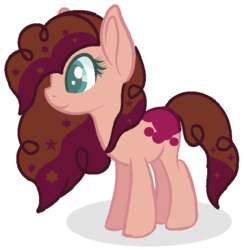 Size: 628x642 | Tagged: safe, artist:kitsunejulie, oc, oc only, oc:cherry surprise, earth pony, pony, female, mare, offspring, parent:cheese sandwich, parent:pinkie pie, parents:cheesepie, simple background, solo, white background