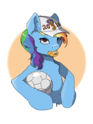 Size: 1500x2000 | Tagged: safe, artist:kittytitikitty, rainbow dash, g4, football, hat, sports, whistle, world cup, world cup 2018