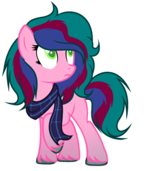 Size: 1600x1840 | Tagged: safe, artist:pegasski, artist:xpiankax, oc, oc only, oc:mellow paint, earth pony, pony, g4, base used, clothes, female, mare, scarf, simple background, solo, transparent background, unshorn fetlocks