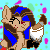Size: 50x50 | Tagged: safe, artist:latiapainting, oc, oc:painting cincel, pony, animated, brush, floppy ears, gif, glue, ink, pixel art, smiling, solo
