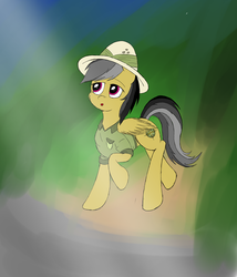 Size: 1742x2038 | Tagged: safe, artist:cluvry, daring do, pegasus, pony, g4, abstract background, clothes, female, hat, solo