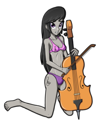 Size: 2039x2500 | Tagged: safe, artist:artemis-polara, octavia melody, equestria girls, g4, barefoot, bikini, cello, clothes, feet, female, high res, musical instrument, simple background, solo, swimsuit, toes, transparent background