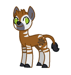 Size: 377x400 | Tagged: safe, artist:moonrose95, oc, oc only, okapi, simple background, solo, transparent background