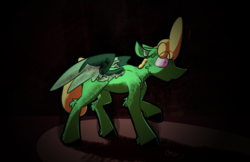 Size: 1980x1280 | Tagged: safe, artist:omegapex, oc, oc only, oc:omega, pegasus, pony, dramatic lighting, scared, solo, spooky, wings