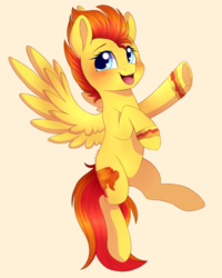 Size: 1024x1281 | Tagged: dead source, safe, artist:adostume, oc, oc only, oc:solar, fire pony, pegasus, pony, solo, wristband