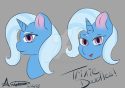 Size: 1024x717 | Tagged: safe, artist:artyanas-workshop, trixie, pony, unicorn, g4, bust, doodles, female, mare, solo, watermark