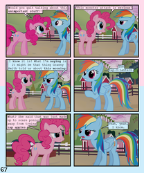 Size: 900x1080 | Tagged: safe, artist:lister-of-smeg, pinkie pie, rainbow dash, pony, comic:zap-o-lantern, g4, bedroom eyes, comic