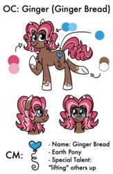 Size: 900x1384 | Tagged: safe, artist:pink-pone, oc, oc only, oc:ginger bread, earth pony, pony, female, mare, reference sheet, solo