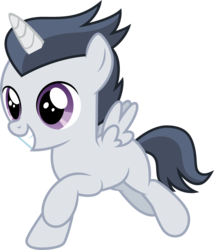 Size: 3001x3500 | Tagged: safe, artist:cloudy glow, artist:jawsandgumballfan24, edit, rumble, alicorn, pony, g4, alicornified, colt, cute, foal, happy, high res, male, prince rumble, race swap, rumblebetes, simple background, transparent background, vector