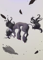 Size: 1560x2185 | Tagged: safe, artist:ncmares, oleander (tfh), classical unicorn, pony, unicorn, them's fightin' herds, book, cloven hooves, community related, curved horn, floating, horn, leonine tail, rubble, smiling, unshorn fetlocks, wip
