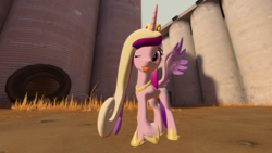 Size: 1920x1080 | Tagged: safe, artist:westrail642fan, princess cadance, g4, 3d, cute, cutedance, female, looking at you, one eye closed, solo, source filmmaker, spread wings, tongue out, wings, wink